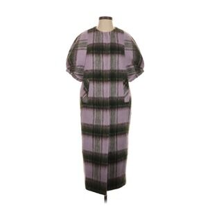 C-ZANN E designer 2021 Plaid Wool Blend Long Cocoon Coat - size‎ 1 or small